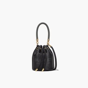 Marc Jacobs Leather Micro Bucket Bag Black | PQN-673950