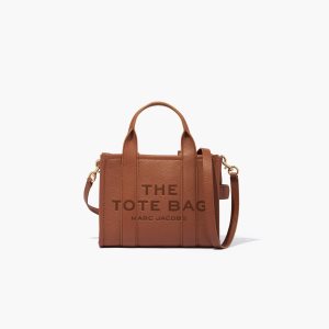 Marc Jacobs Leather Mini Tote Bag Argan Oil | HJI-750146