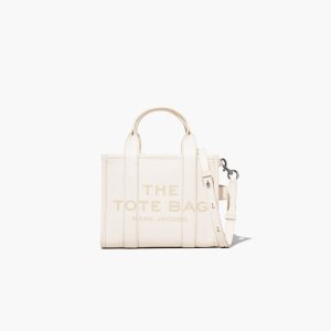 Marc Jacobs Leather Mini Tote Bag Cotton/Silver | JGU-127690