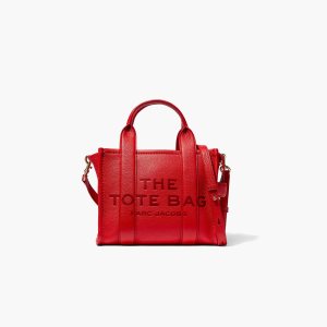 Marc Jacobs Leather Mini Tote Bag True Red | UEQ-173806