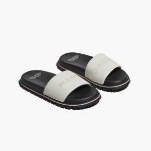 Marc Jacobs Leather Slide Cotton White | MPW-829357