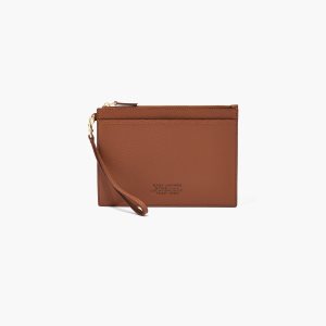 Marc Jacobs Leather Small Wristlet Argan Oil | BUS-142689