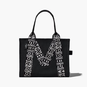 Marc Jacobs M Large Tote Bag Black/White | AGO-173286