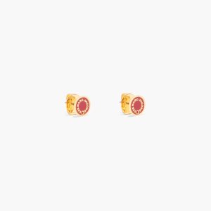 Marc Jacobs Medallion Studs True Red/Gold | AWD-321608