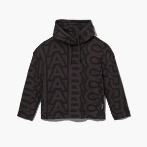 Marc Jacobs Monogram Oversized Hoodie Black/Charcoal | CEL-704368