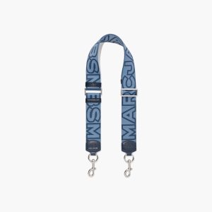 Marc Jacobs Outline Logo Webbing Strap Blue Sea Multi | BGR-863549