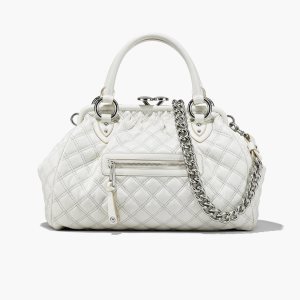 Marc Jacobs Re-Edition Quilted Leather Stam Bag Cloud White | BPE-427869