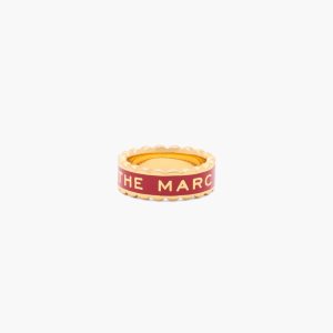 Marc Jacobs Scallop Medallion Ring True Red/Gold | WEO-620375